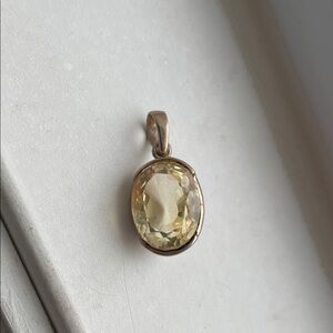 Sterling Silver Pendant with Yellow Gemstone